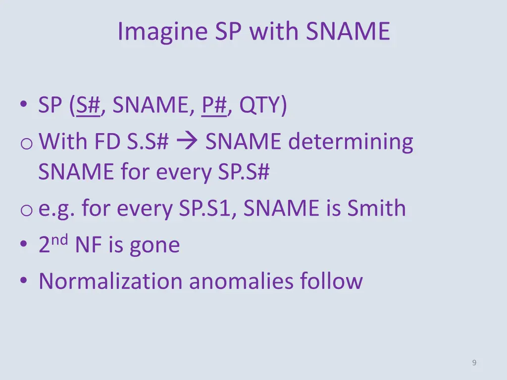 imagine sp with sname
