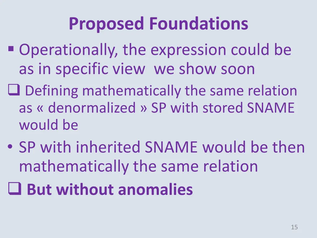 proposed foundations operationally the expression