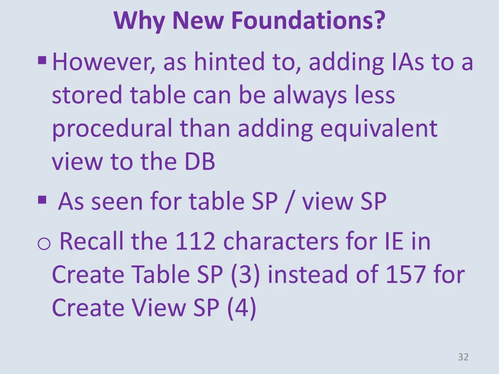 why new foundations however as hinted to adding