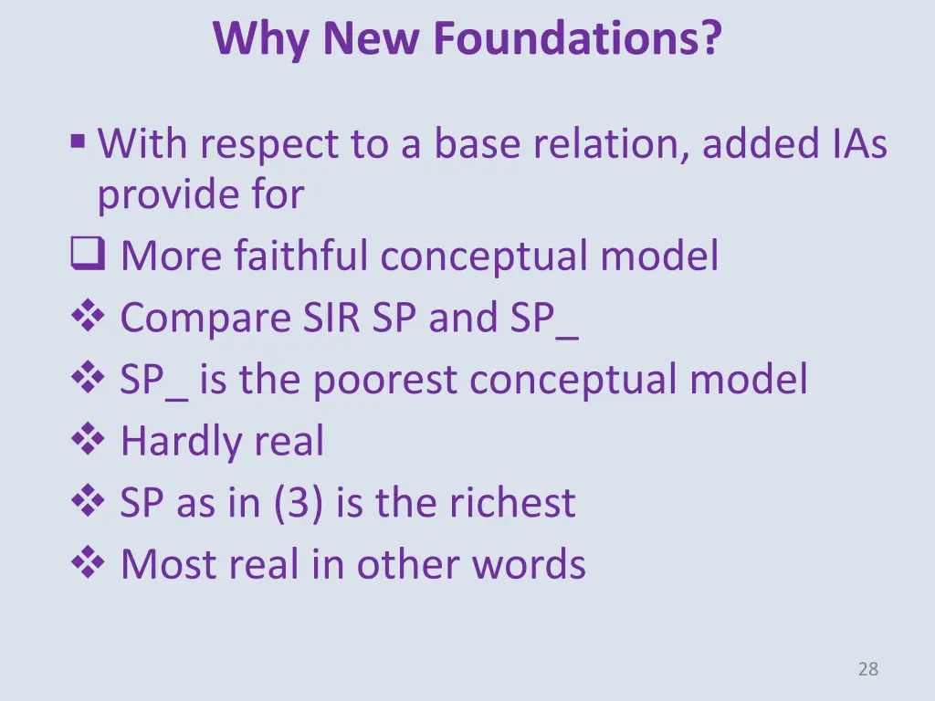 why new foundations