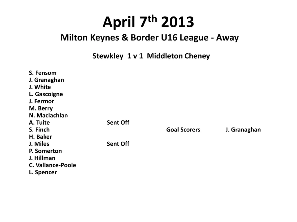 april 7 th 2013 milton keynes border u16 league