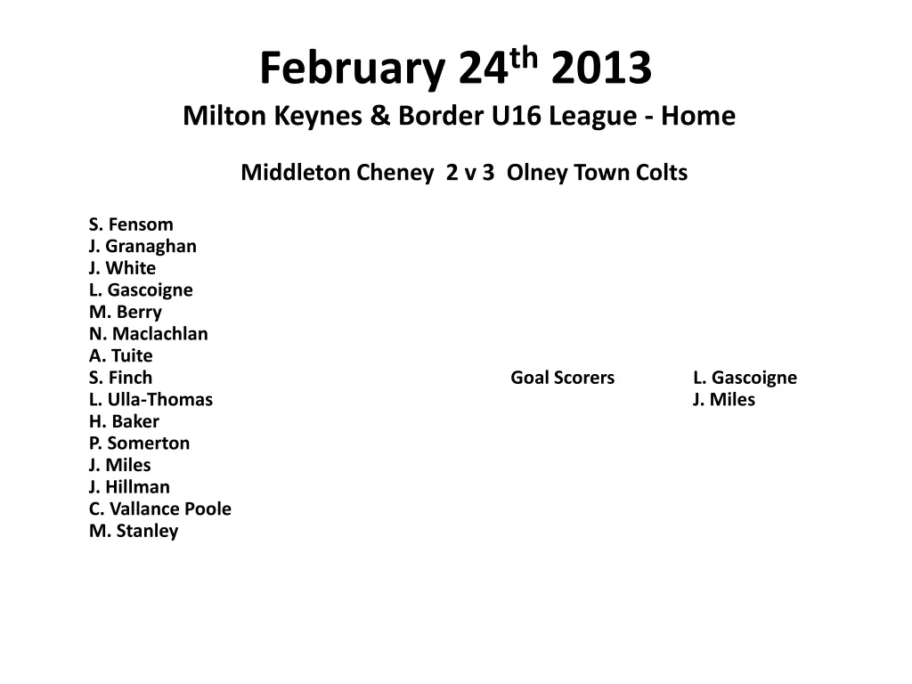 february 24 th 2013 milton keynes border