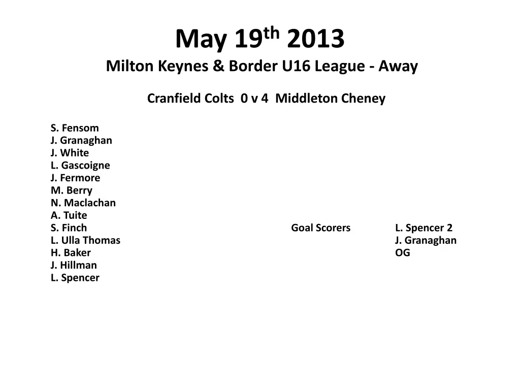 may 19 th 2013 milton keynes border u16 league