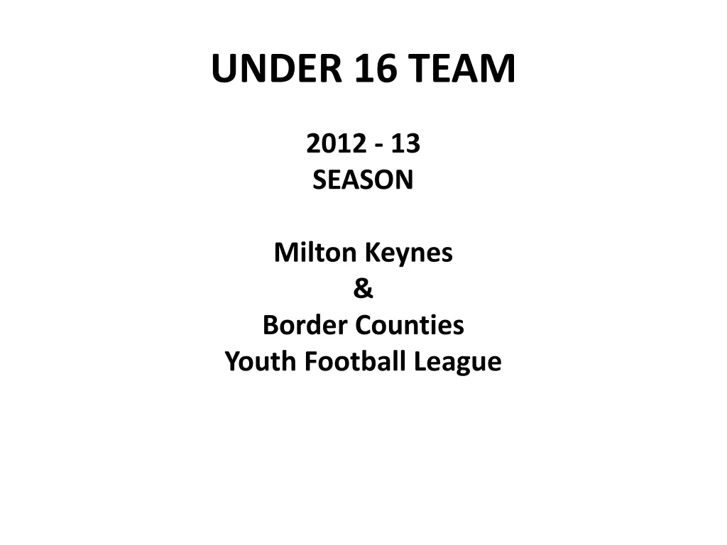 under 16 team