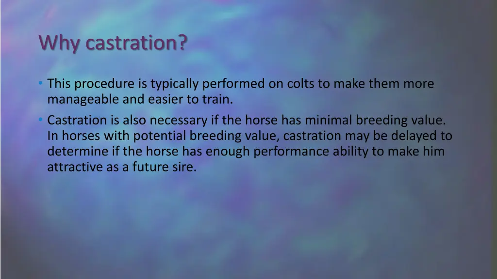 why castration