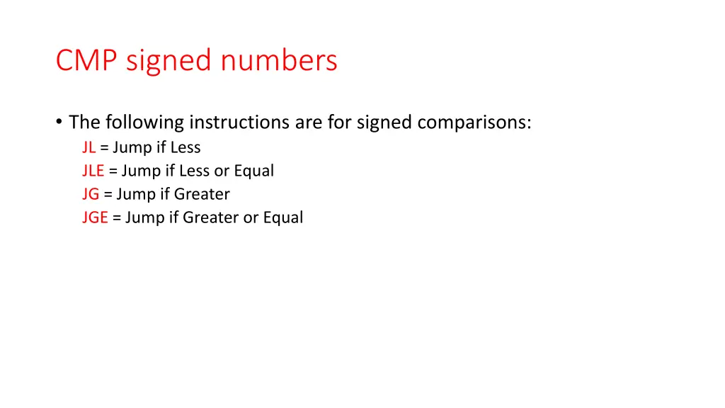 cmp signed numbers