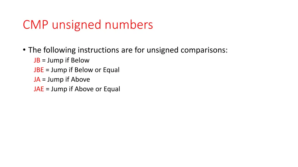 cmp unsigned numbers