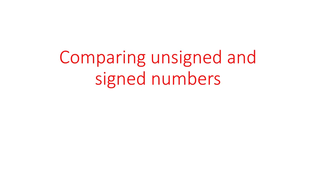 comparing unsigned and signed numbers