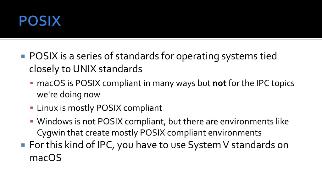 posix is a series of standards for operating