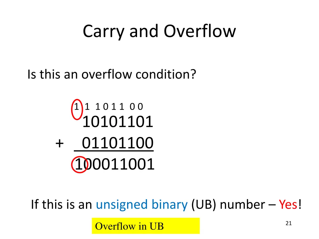 carry and overflow 1