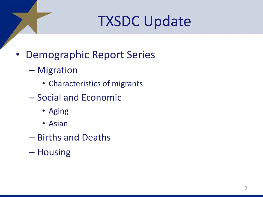 txsdc update 1