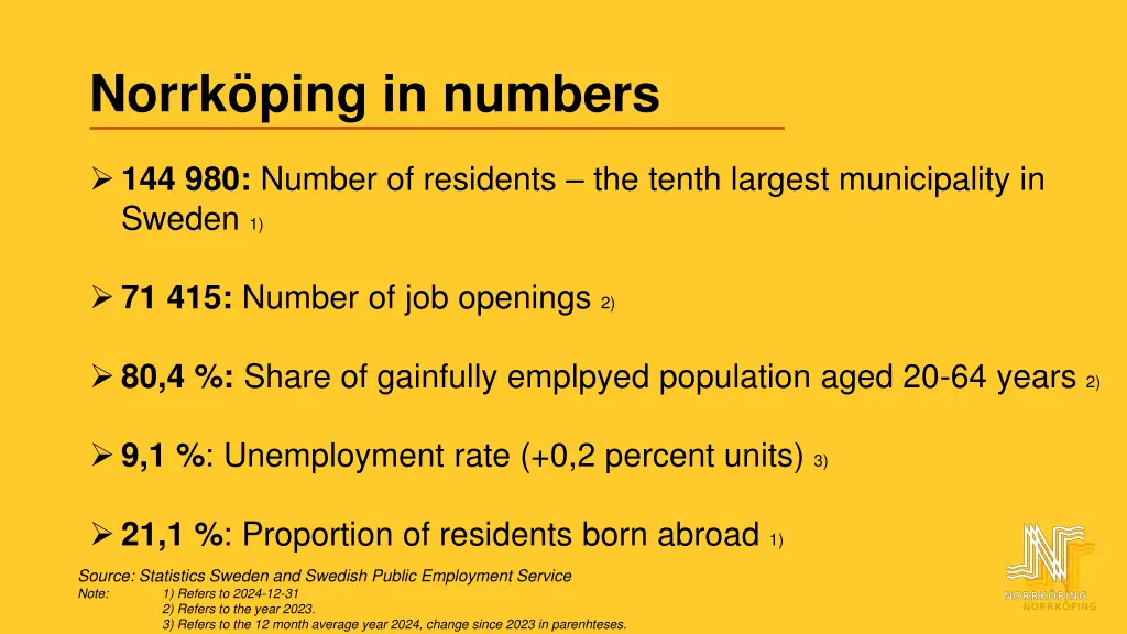 norrk ping in numbers