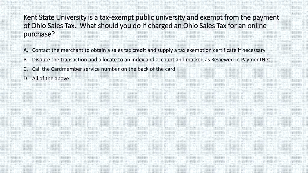 kent state university is a tax kent state