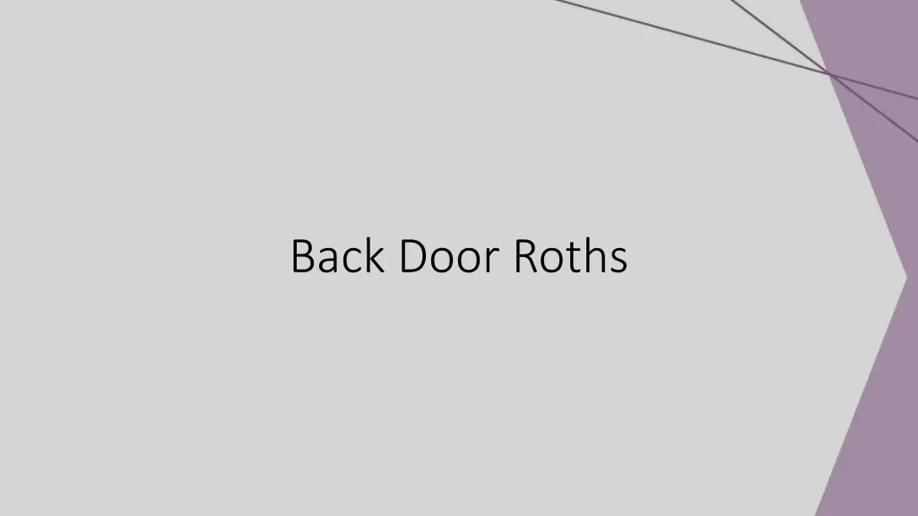 back door roths