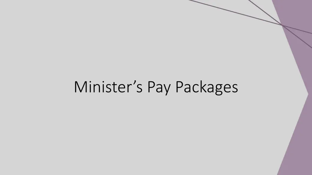 minister s pay packages
