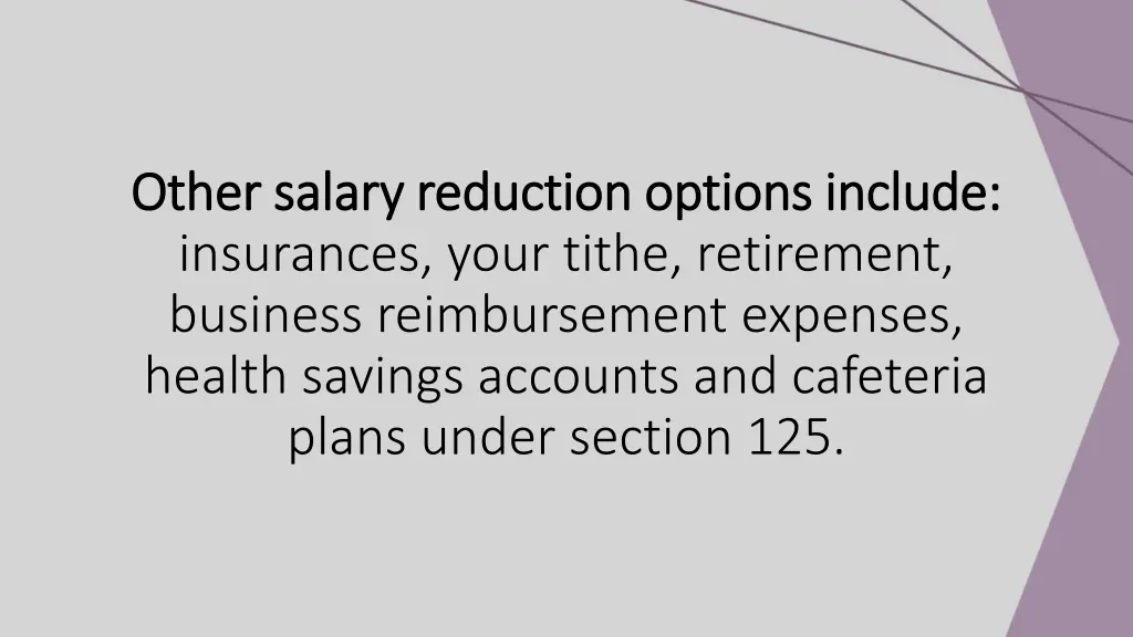 other salary reduction options include other