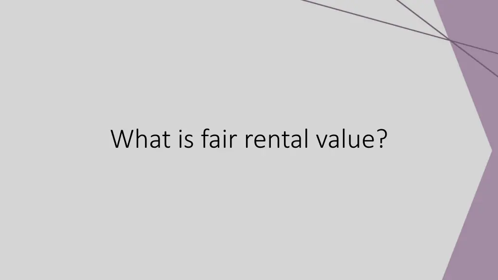 what is fair rental value