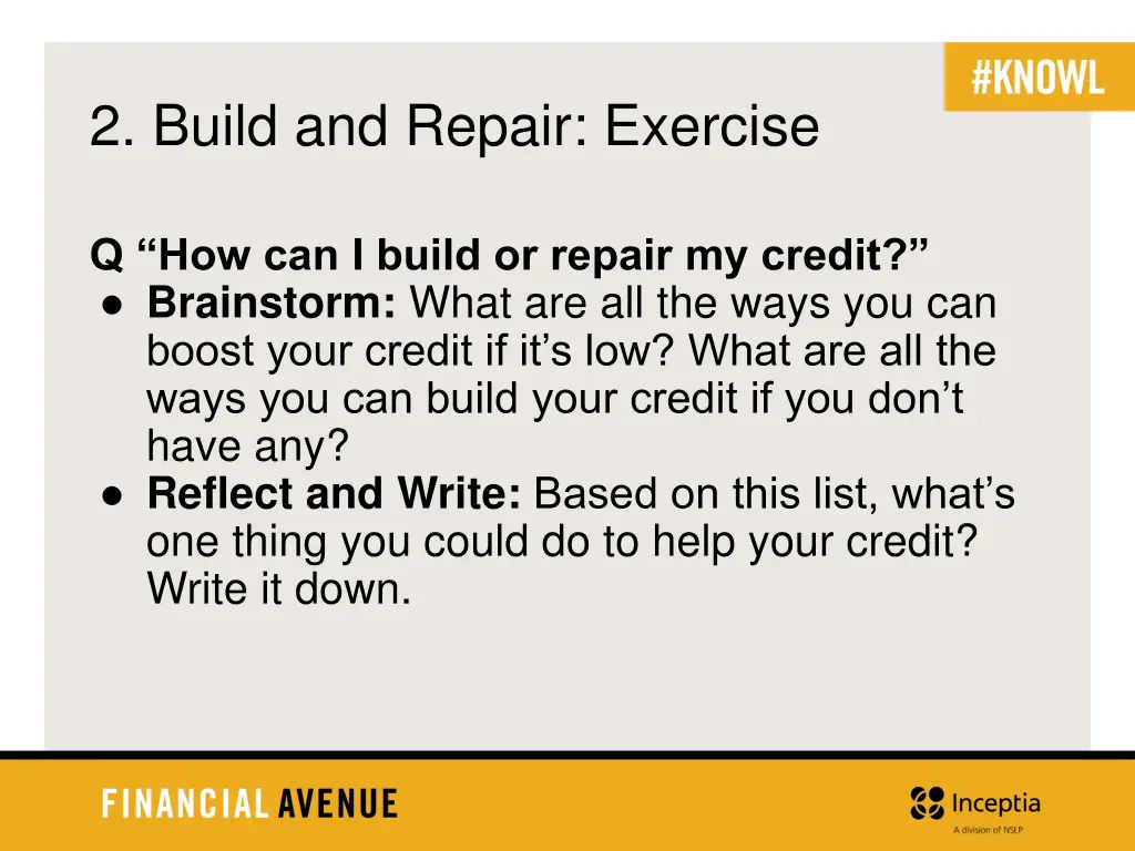2 build and repair exercise