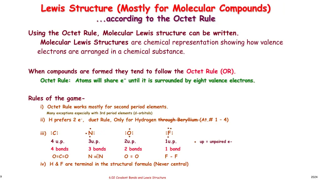lewis structure mostly for molecular compounds