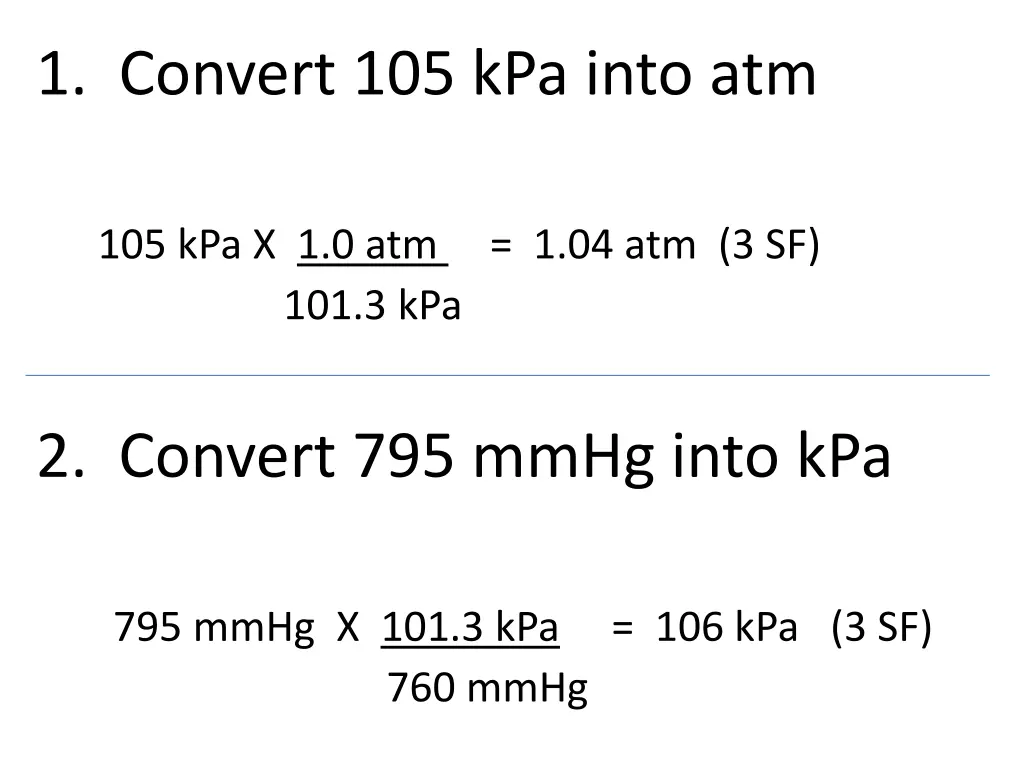 1 convert 105 kpa into atm 1