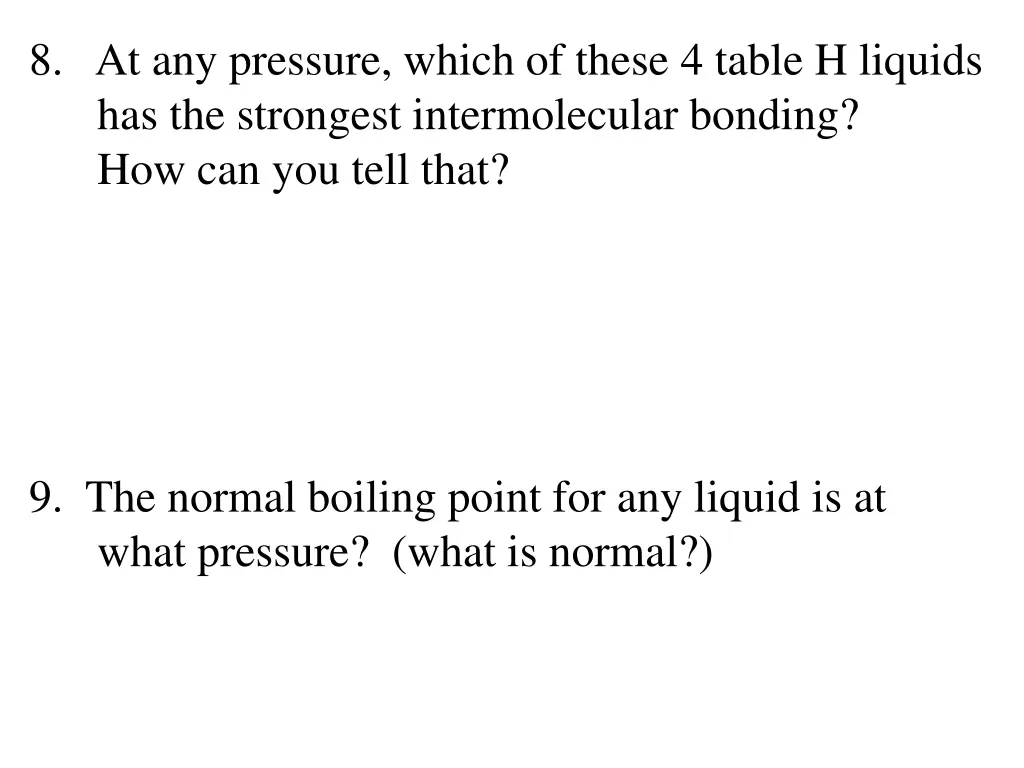 8 at any pressure which of these 4 table