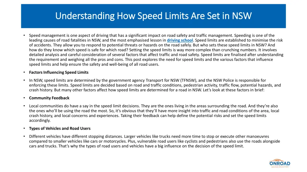 understanding how speed limits 1