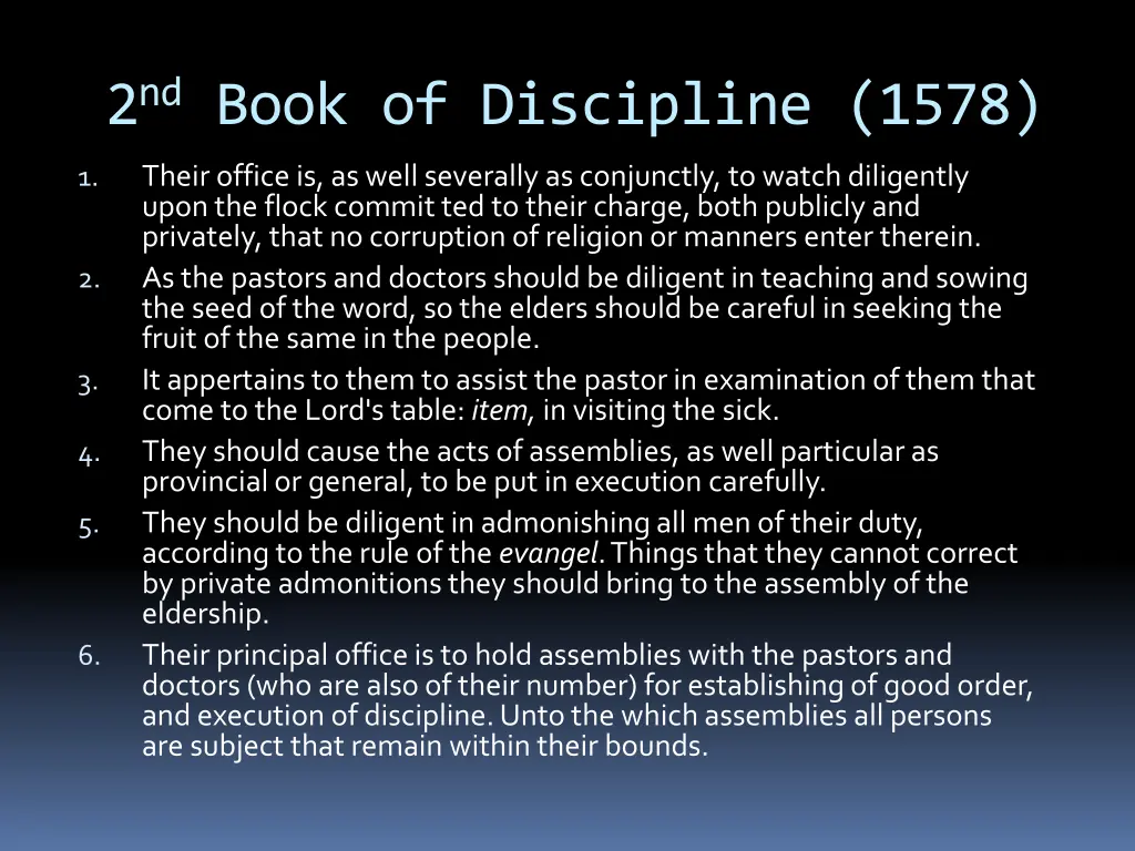 2 nd book of discipline 1578 1