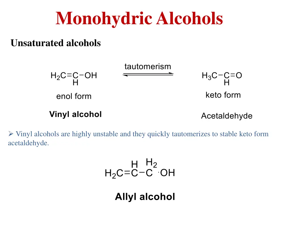 monohydric alcohols 1