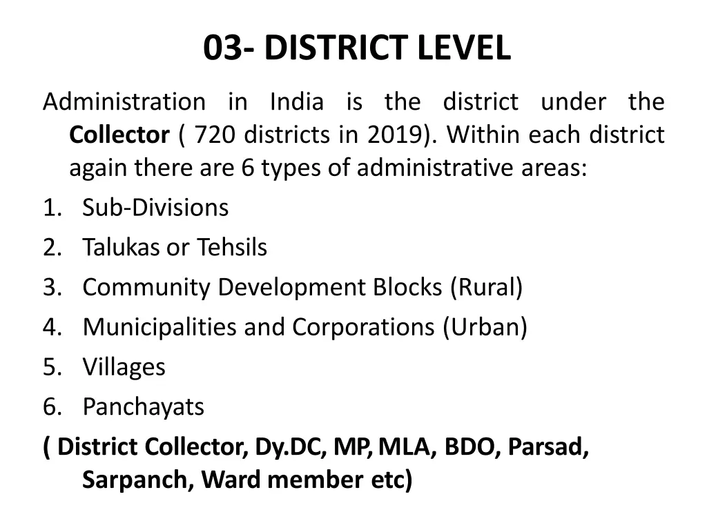 03 district level