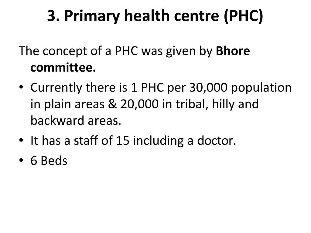3 primary health centre phc