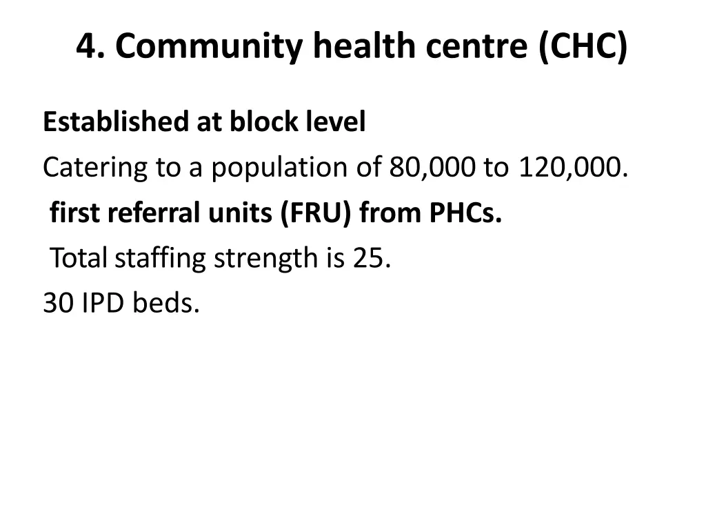 4 community health centre chc