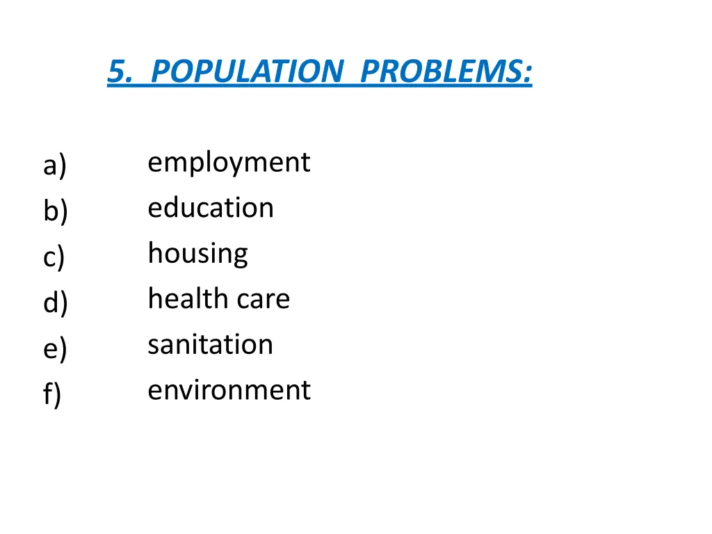 5 population problems