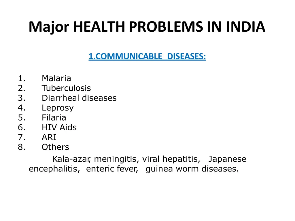 major health problems in india