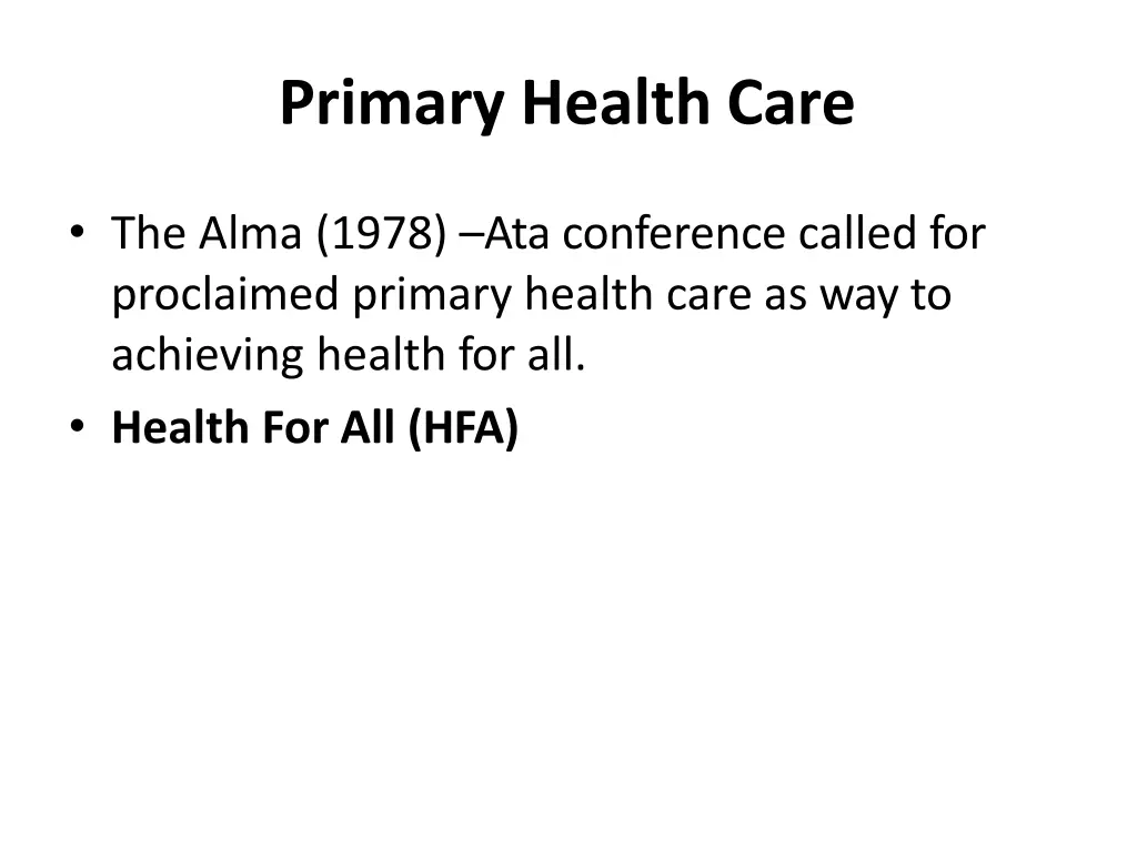primary health care