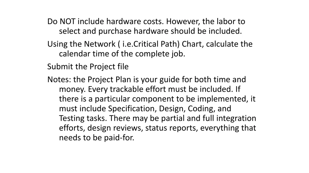 do not include hardware costs however the labor