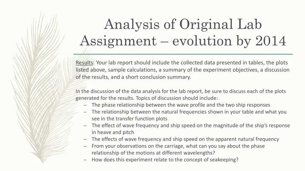 analysis of original lab assignment evolution 1