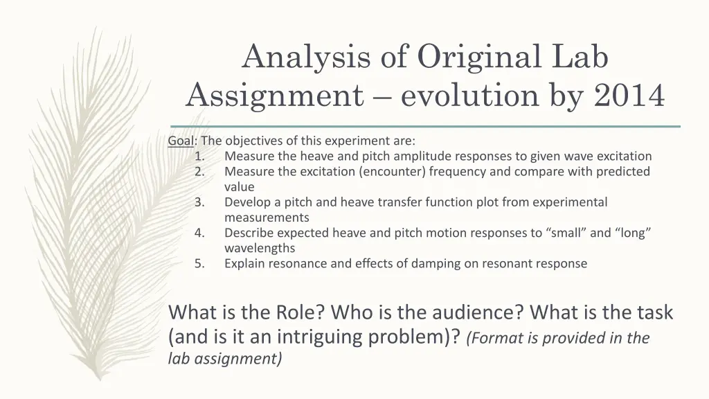 analysis of original lab assignment evolution 2