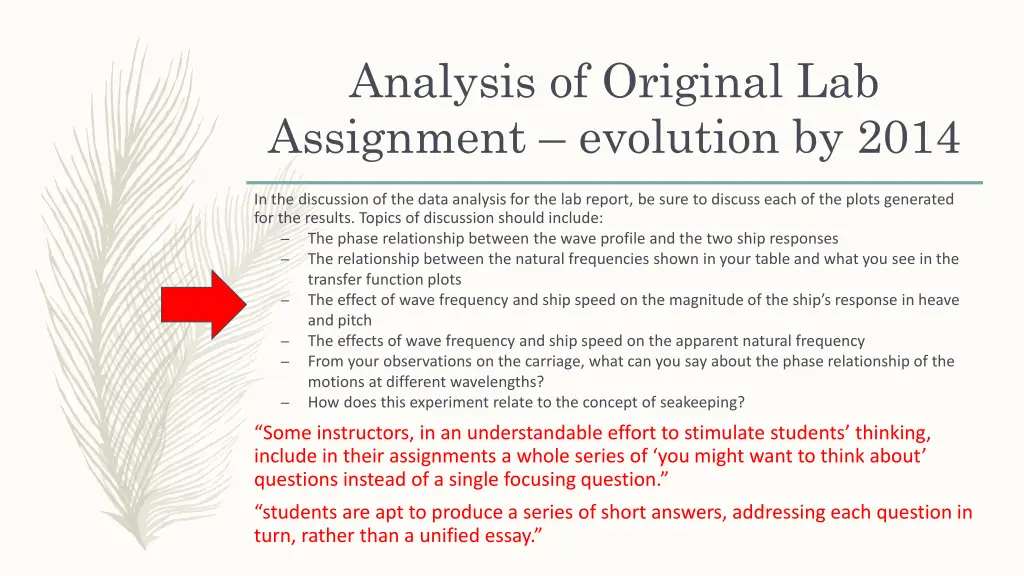 analysis of original lab assignment evolution 3