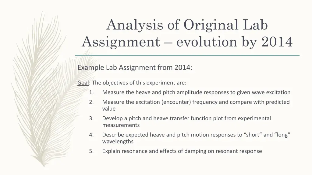 analysis of original lab assignment evolution
