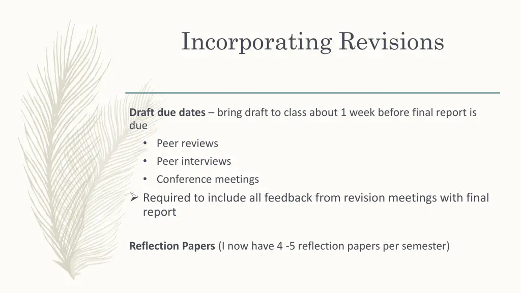 incorporating revisions