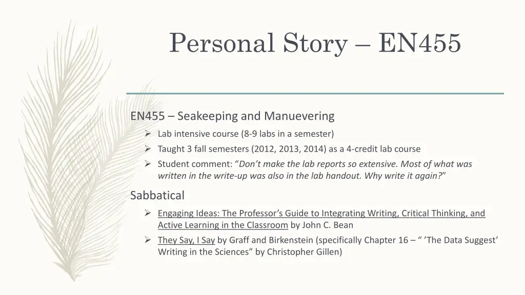 personal story en455