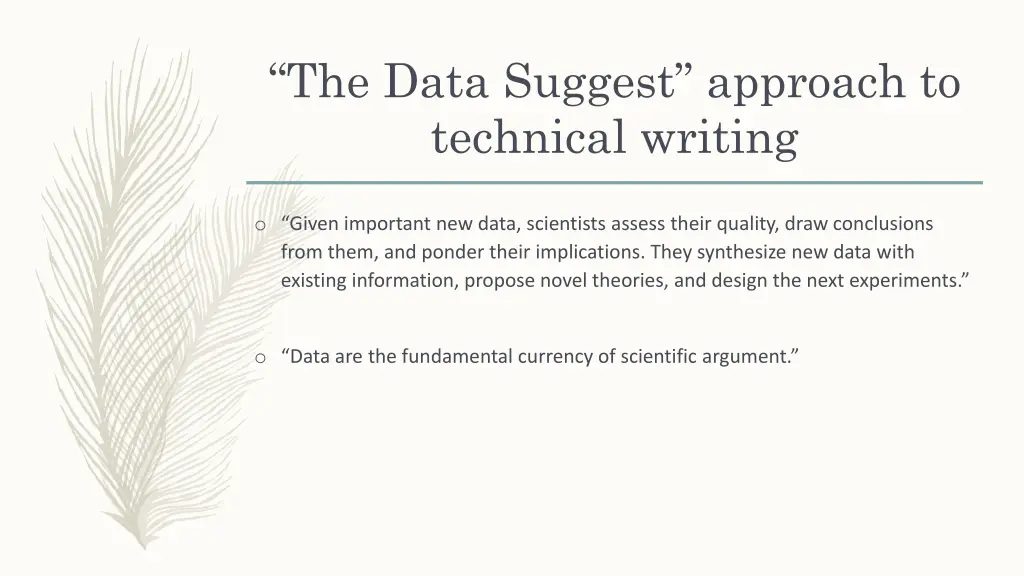 the data suggest approach to technical writing 1