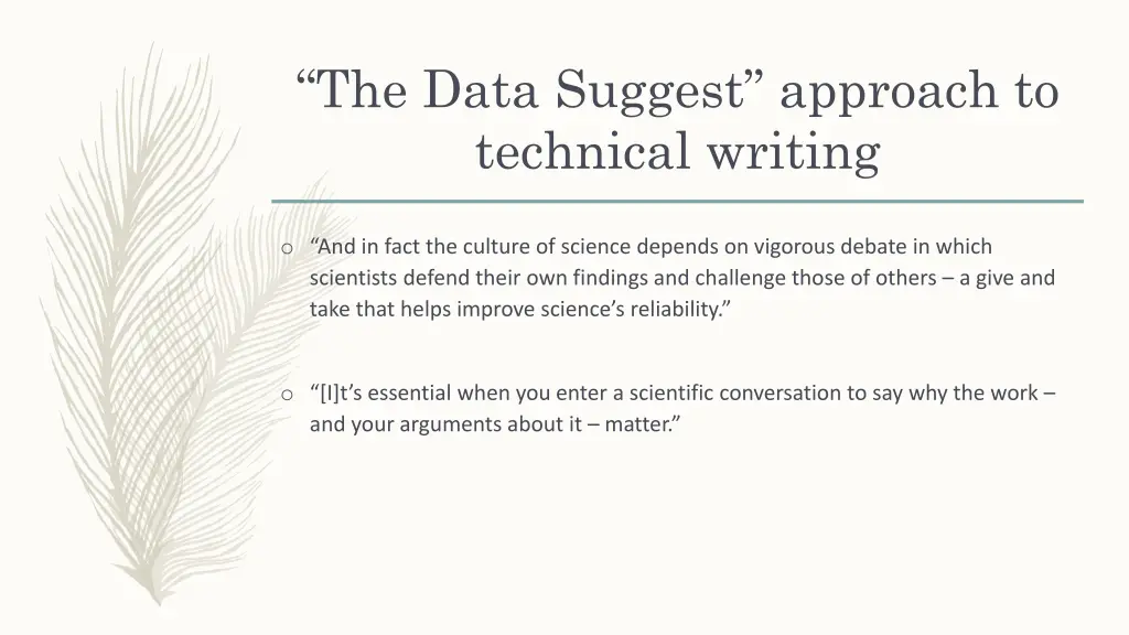 the data suggest approach to technical writing 2