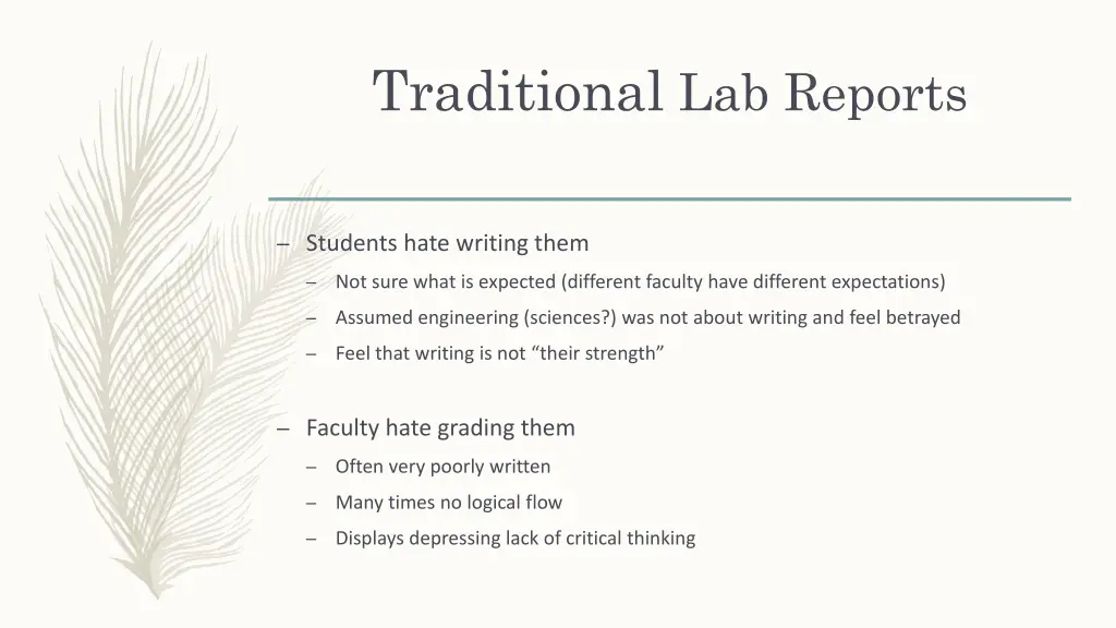 traditional lab reports