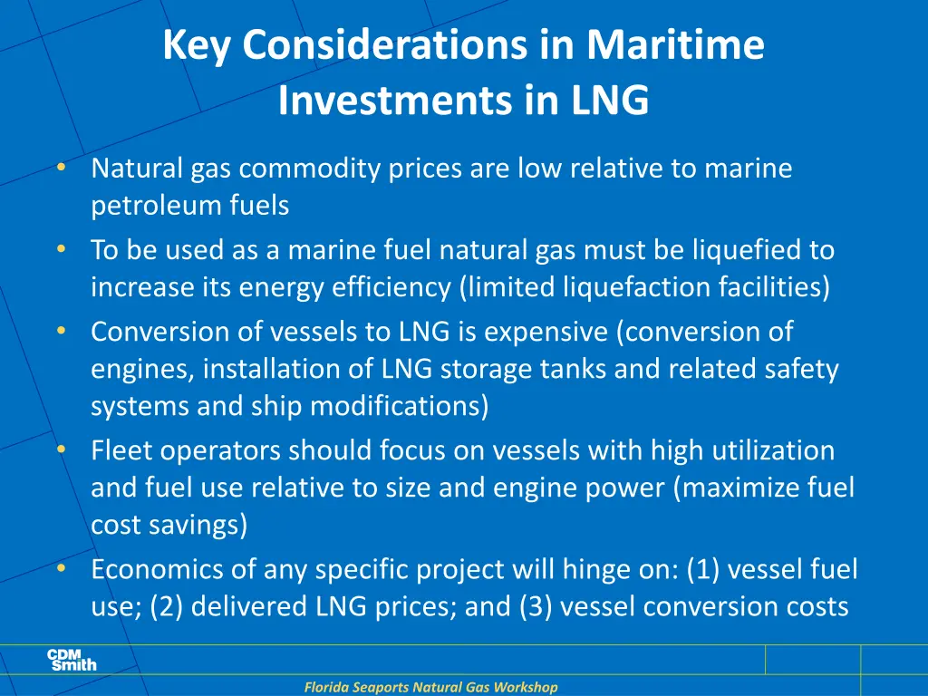 key considerations in maritime investments in lng