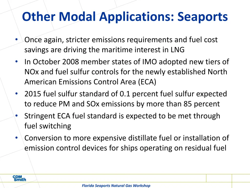 other modal applications seaports