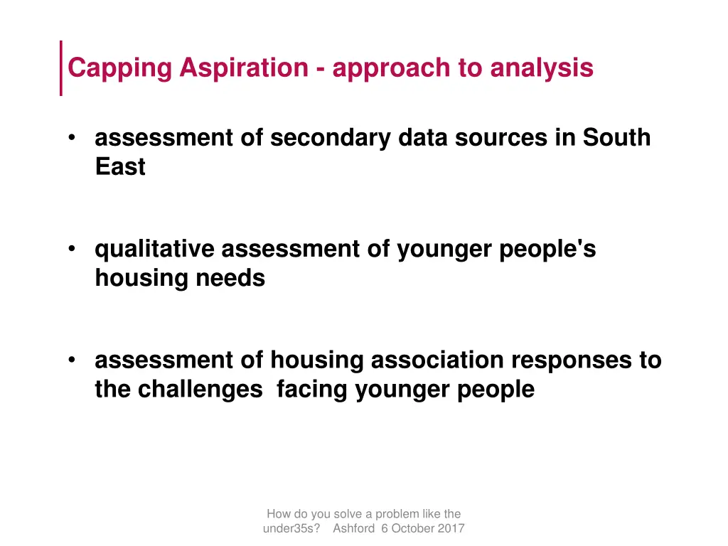 capping aspiration approach to analysis
