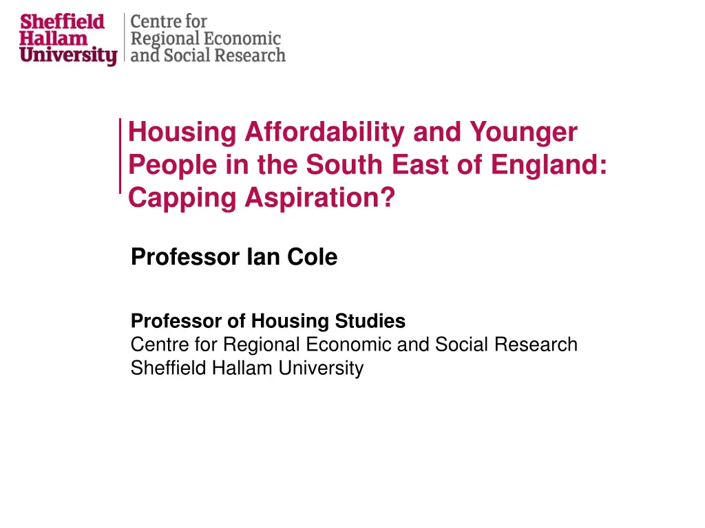 housing affordability and younger people