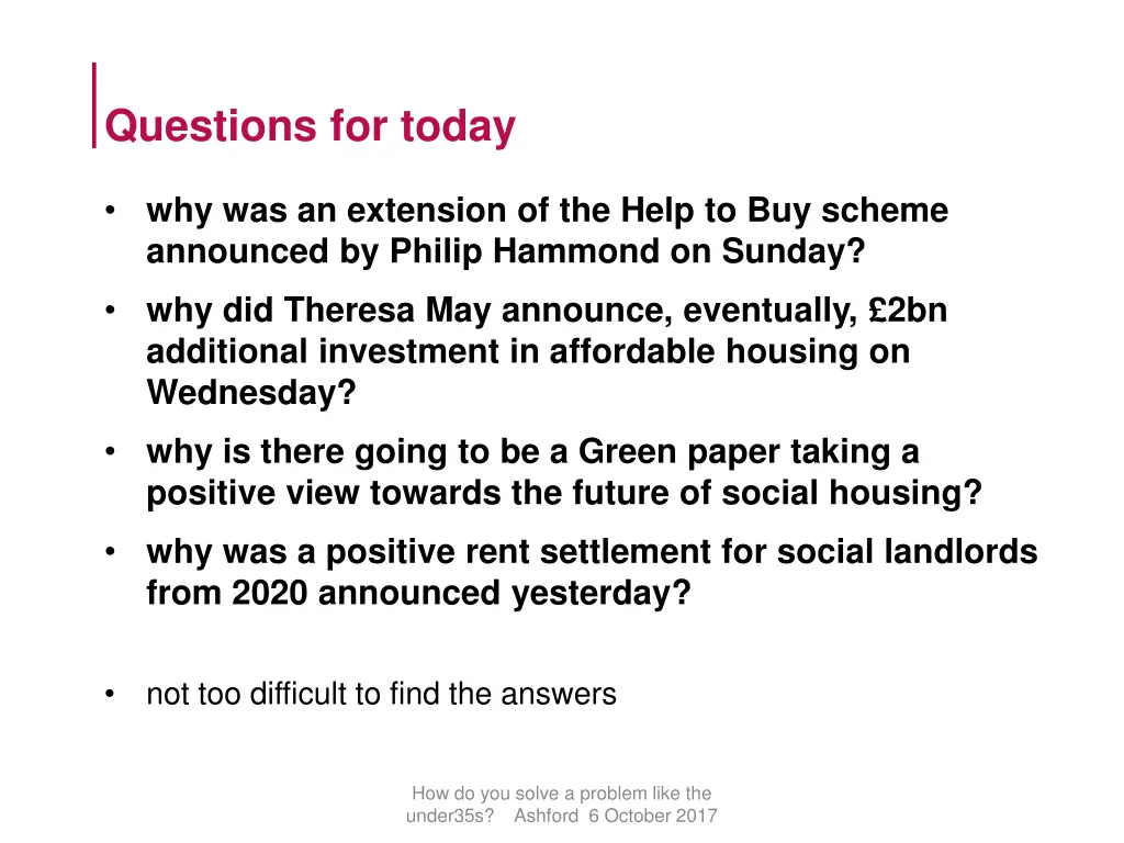 questions for today
