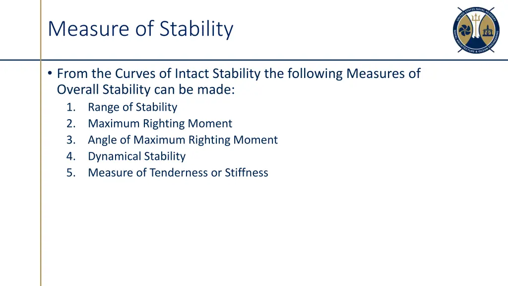 measure of stability
